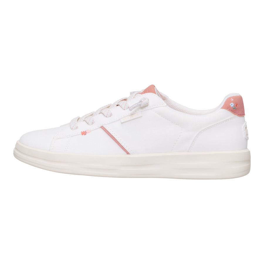 Women's White Sneakers with Elastic Laces & Textile Upper | Karina Duo