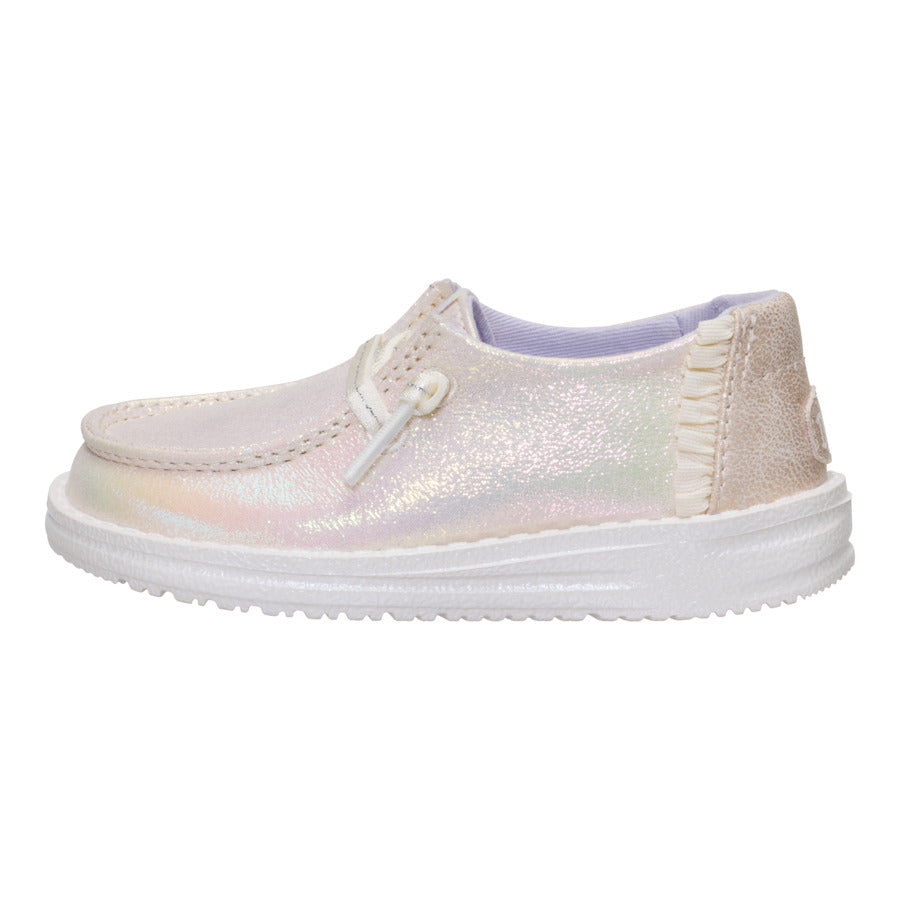 Shimmer Toddler Shoes with Elastic Laces & Ruffles | Wendy Dazzling