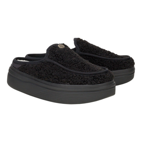 Sherpa-Lined Platform Sneakers for Women | Austin Lift Cozy Black