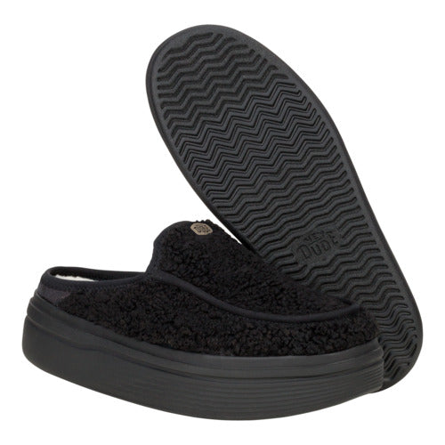 Sherpa-Lined Platform Sneakers for Women | Austin Lift Cozy Black