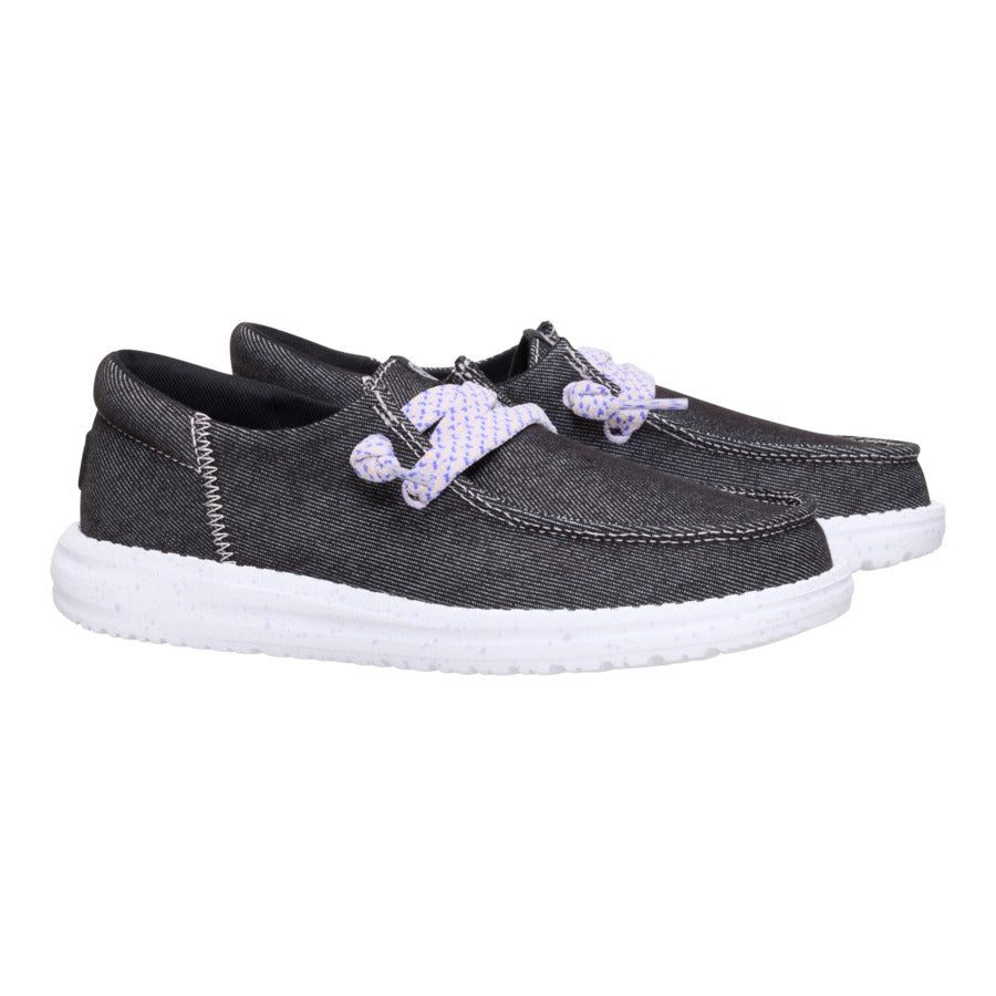 Denim Slip-On Shoes for Kids with Elastic Laces | HEYDUDE Wendy Funk