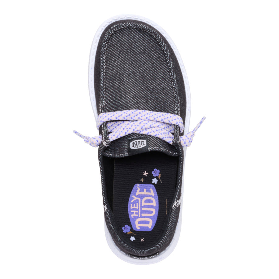 Denim Slip-On Shoes for Kids with Elastic Laces | HEYDUDE Wendy Funk