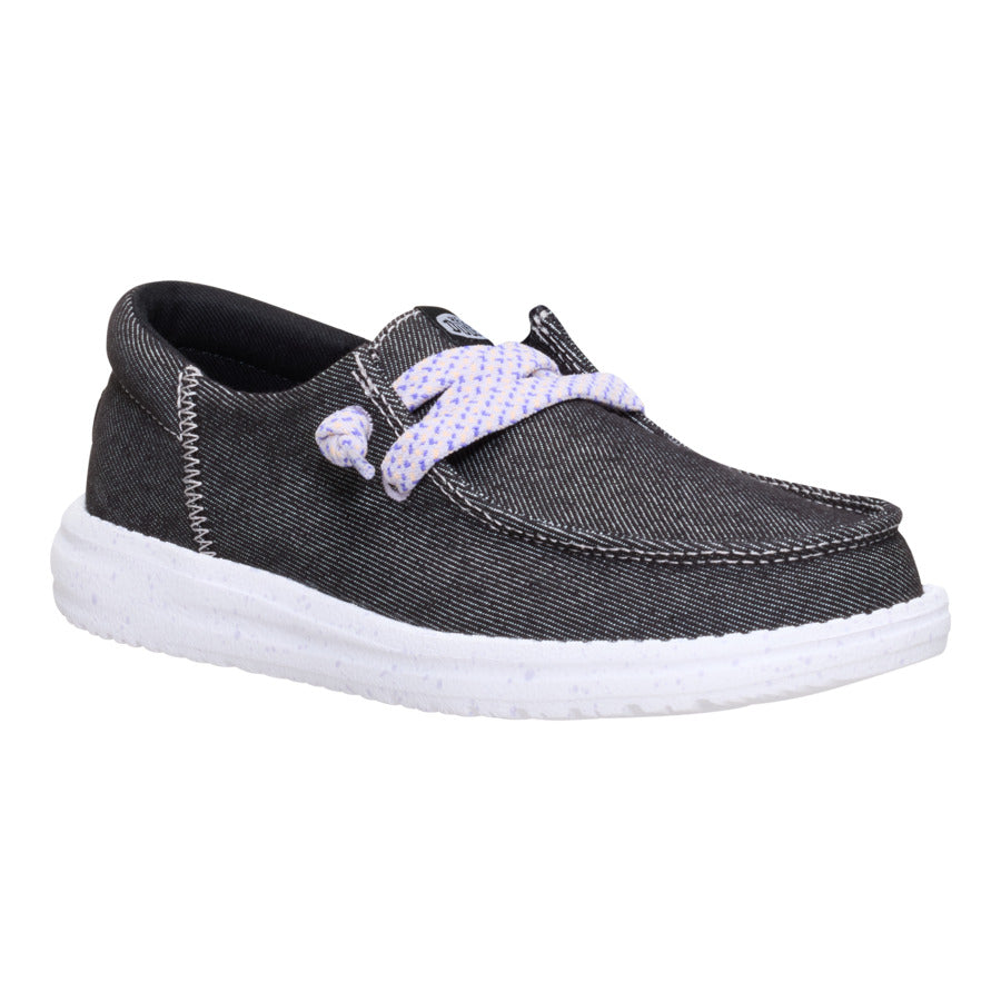 Denim Slip-On Shoes for Kids with Elastic Laces | HEYDUDE Wendy Funk
