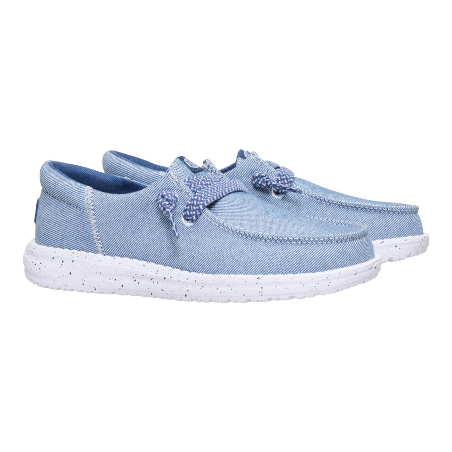 Denim Slip-On Shoes for Kids with Elastic Laces | HEYDUDE Wendy Funk