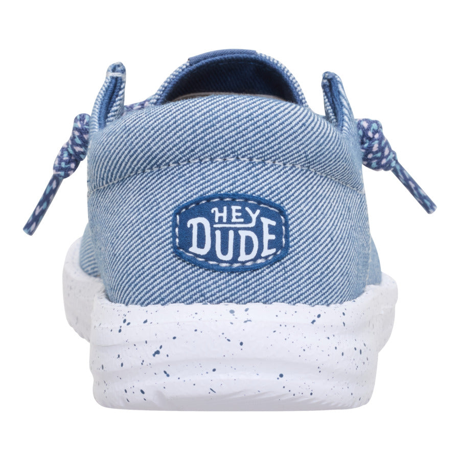Denim Slip-On Shoes for Kids with Elastic Laces | HEYDUDE Wendy Funk