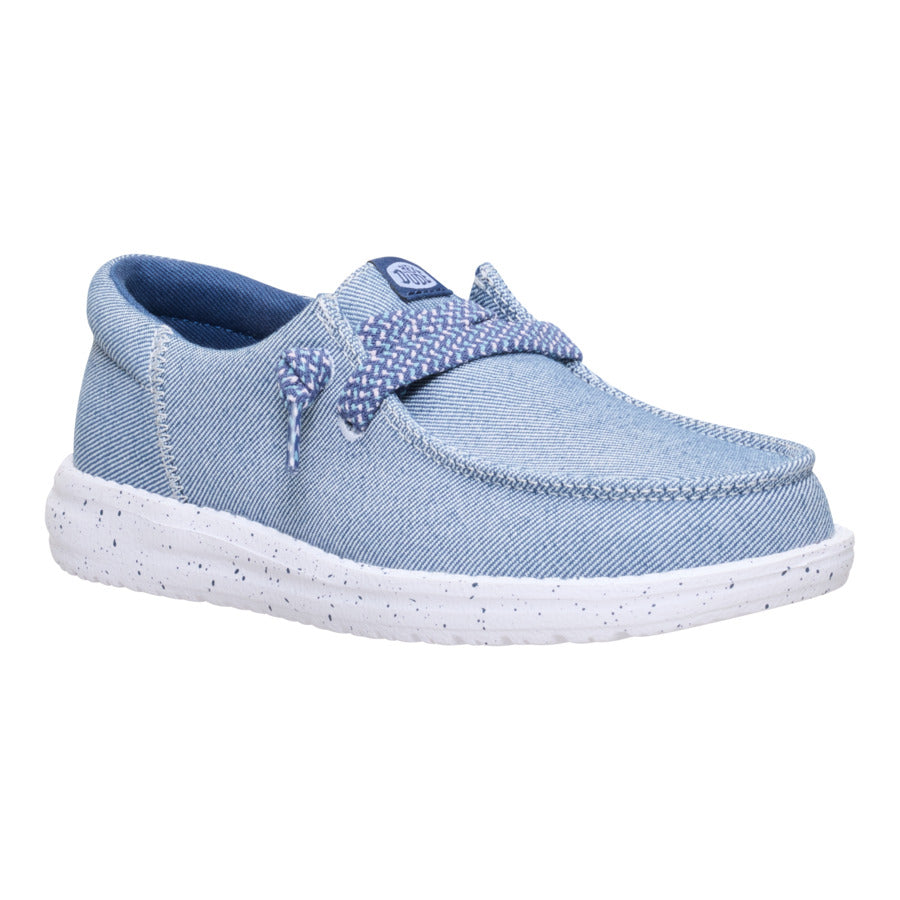 Denim Slip-On Shoes for Kids with Elastic Laces | HEYDUDE Wendy Funk