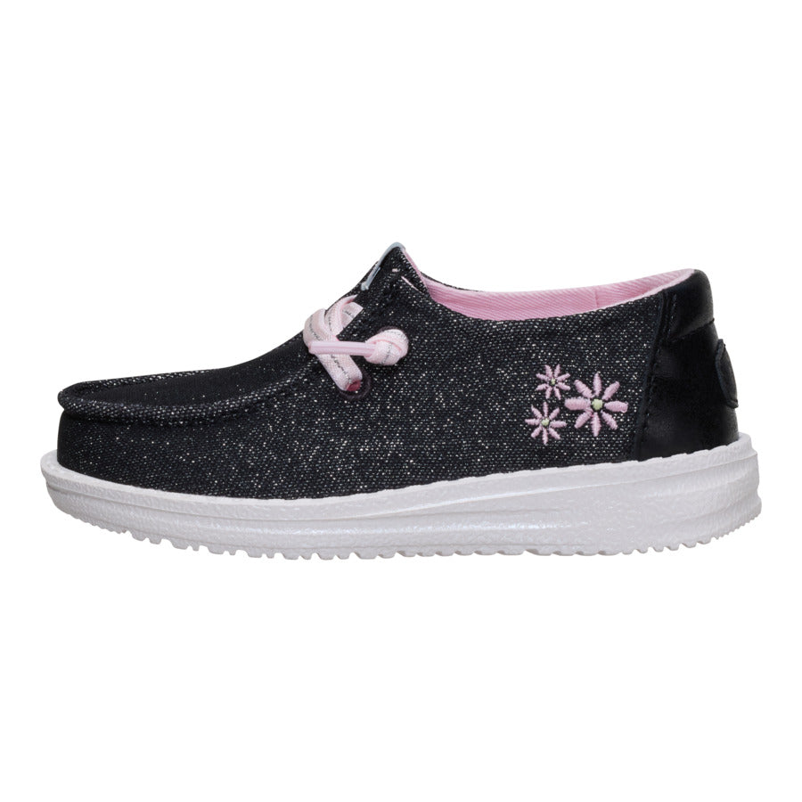 Toddler Shoes with Shimmer & Embroidered Flowers | Wendy Shimmer Flower