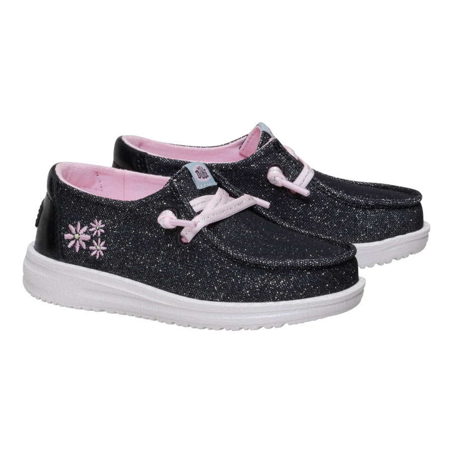 Toddler Shoes with Shimmer & Embroidered Flowers | Wendy Shimmer Flower