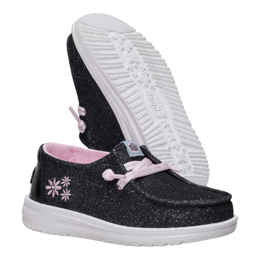 Toddler Shoes with Shimmer & Embroidered Flowers | Wendy Shimmer Flower