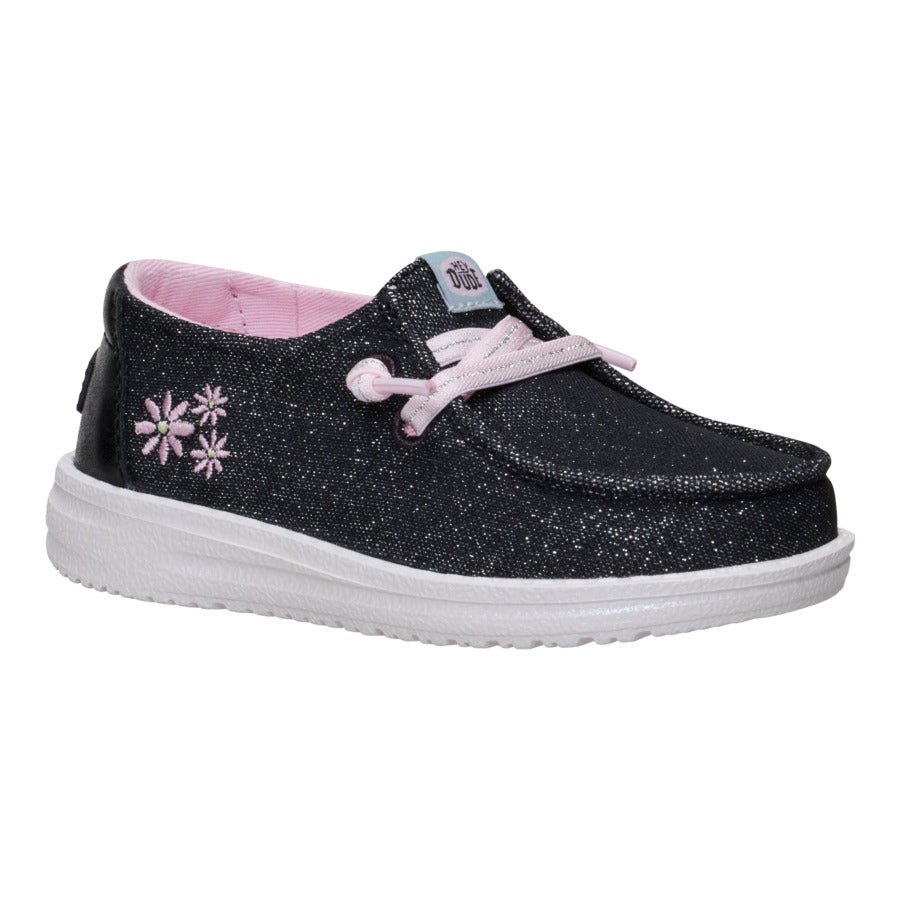 Toddler Shoes with Shimmer & Embroidered Flowers | Wendy Shimmer Flower