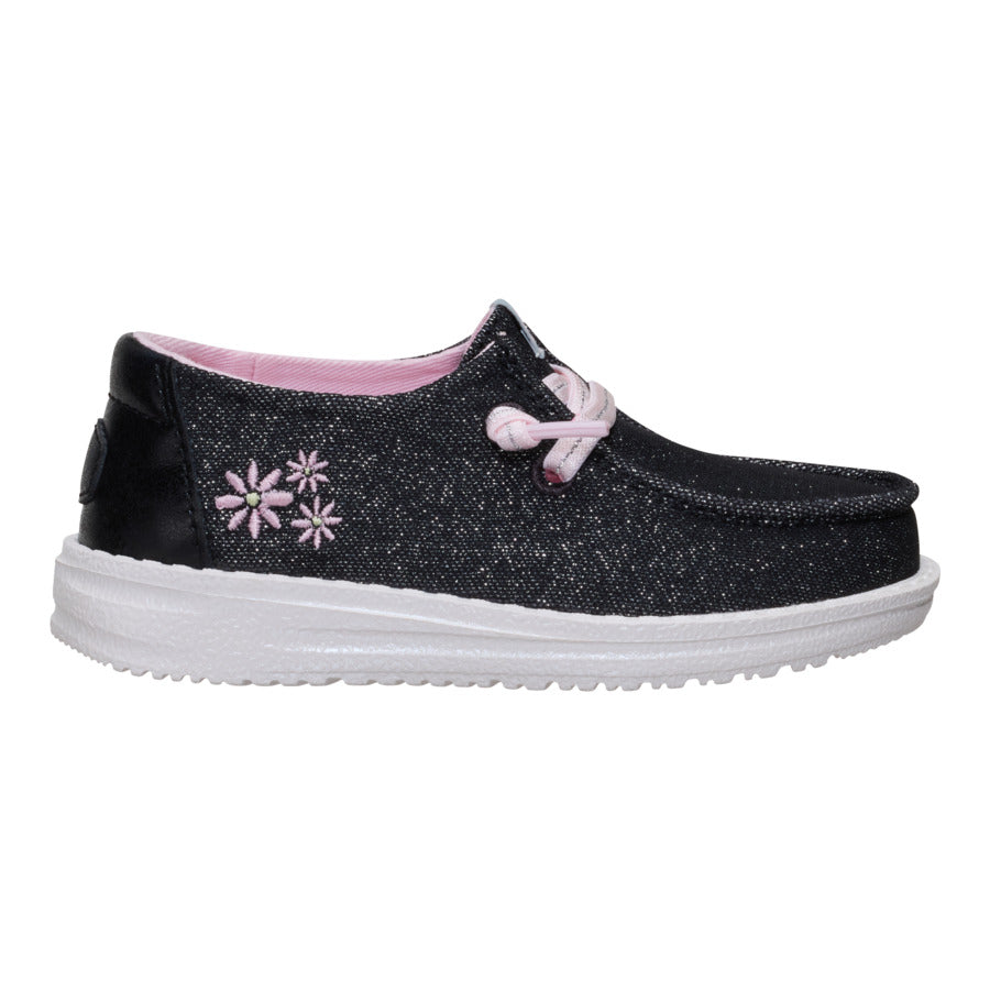 Toddler Shoes with Shimmer & Embroidered Flowers | Wendy Shimmer Flower