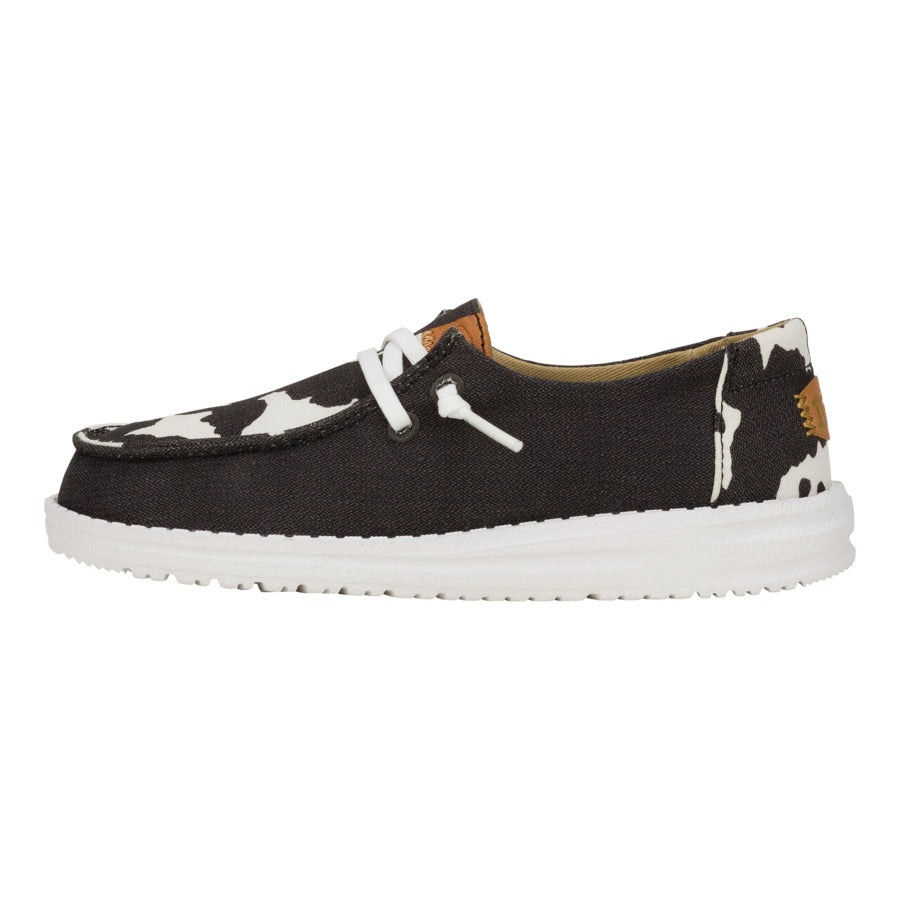 Kids' No-Tie Animal Print Sneakers - Wendy Youth Black/Cow
