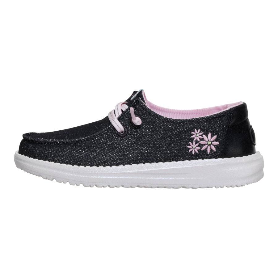 Girls' Shimmer Floral Sneakers with No-Tie Laces | Wendy Youth