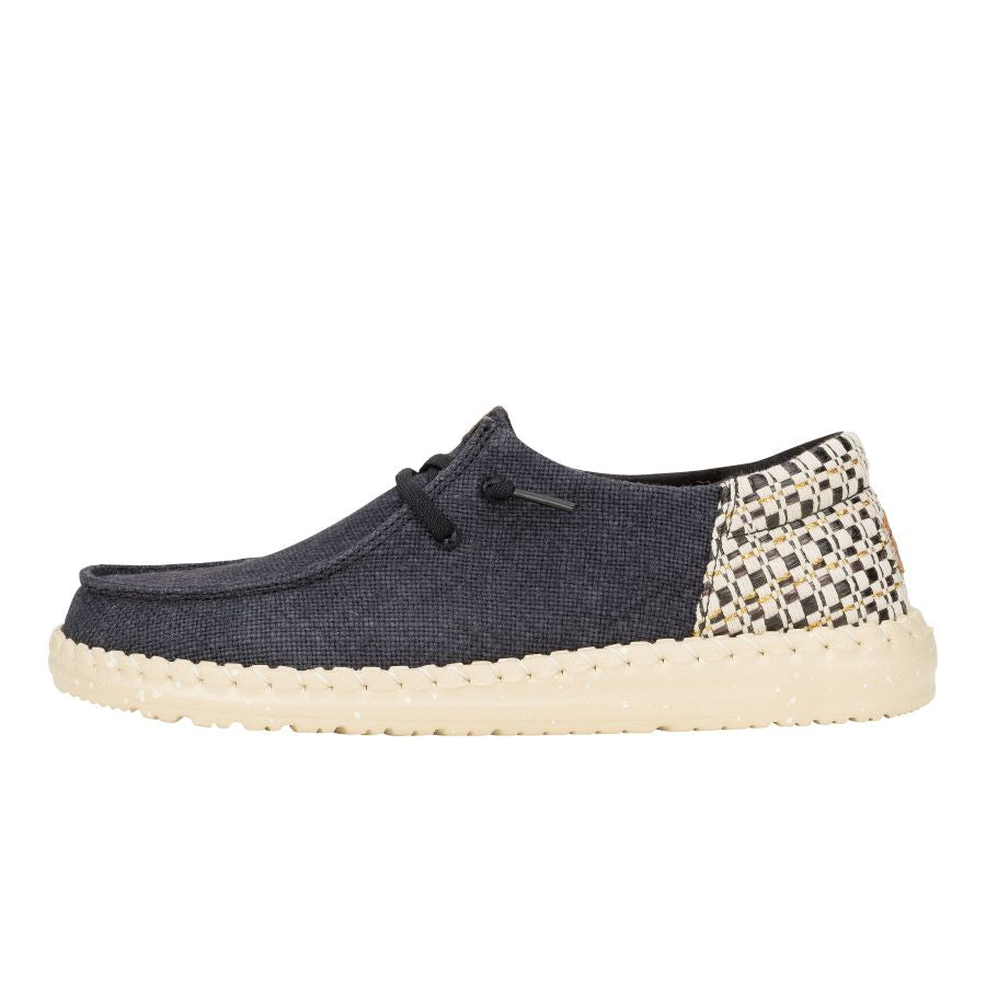 Coastal Woven Sandals with Cork Footbed & Metallic Heel | Wendy Funk