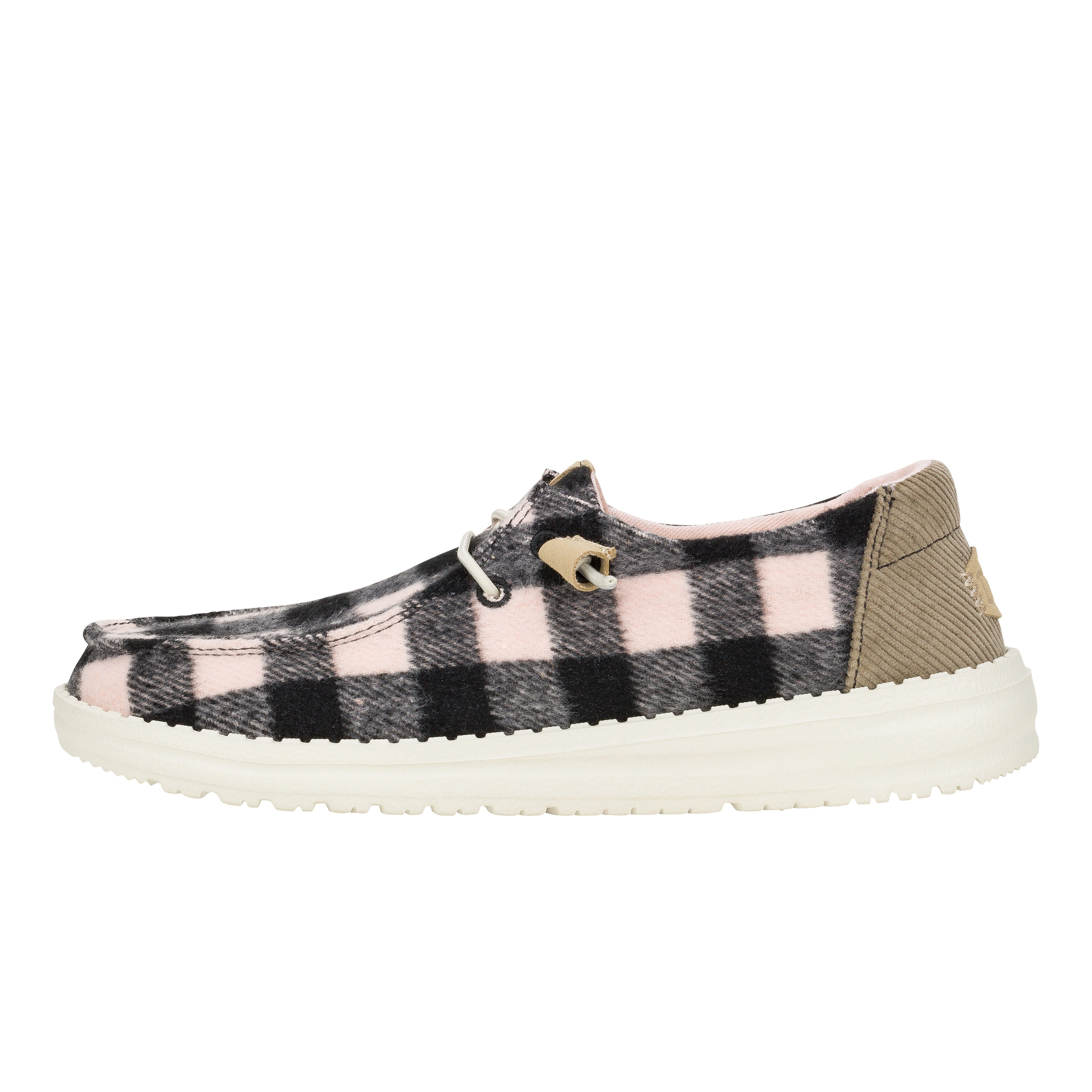 Buffalo Plaid Slip-On Shoes for Women | HEYDUDE Wendy Pale Pink/Black