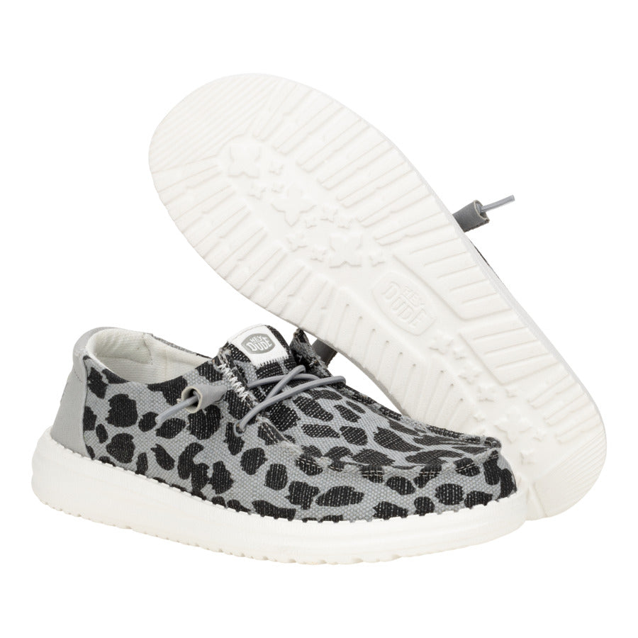 Leopard Sparkle Slip-On Shoes with Stretch Laces | Wendy