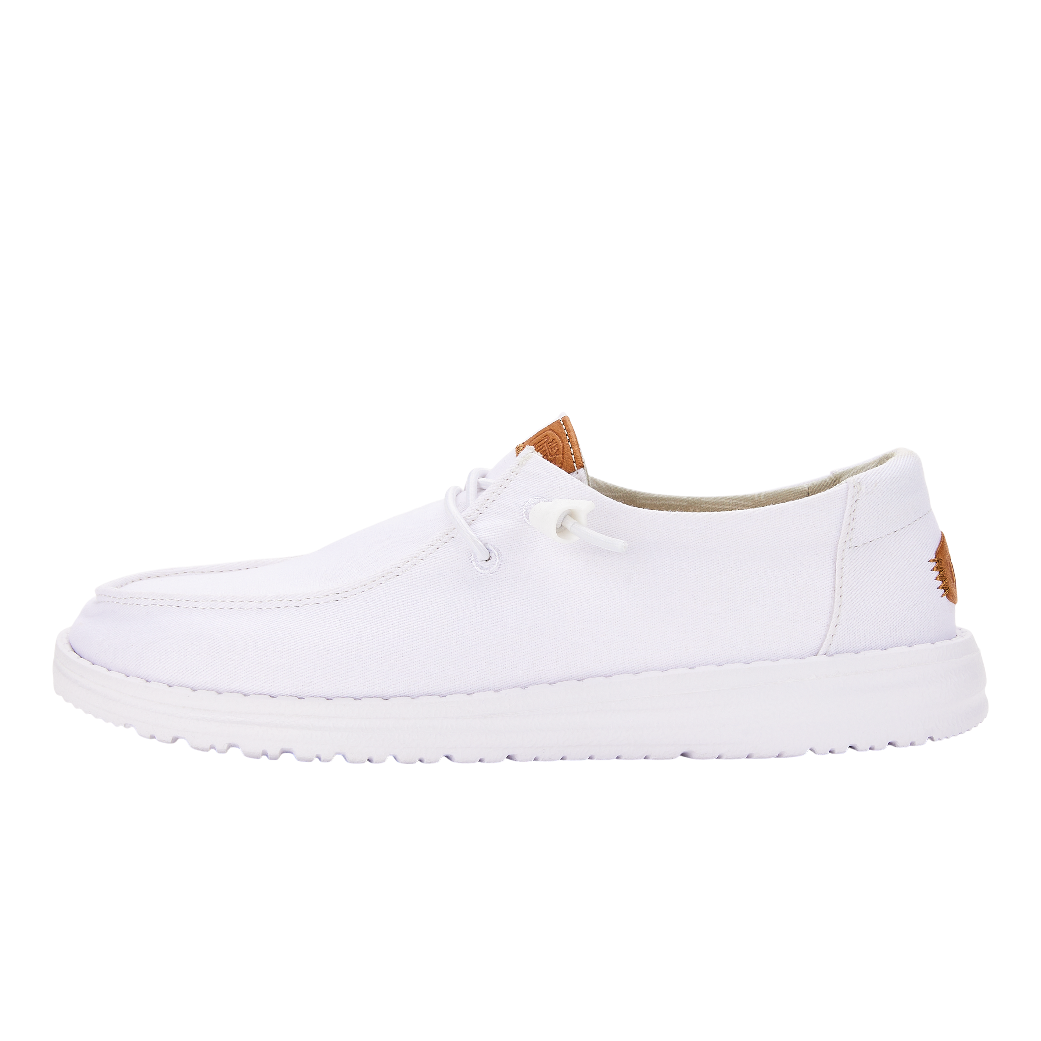 Wendy Stretch Canvas Wide Shoes for Travel | Comfortable White Sneakers