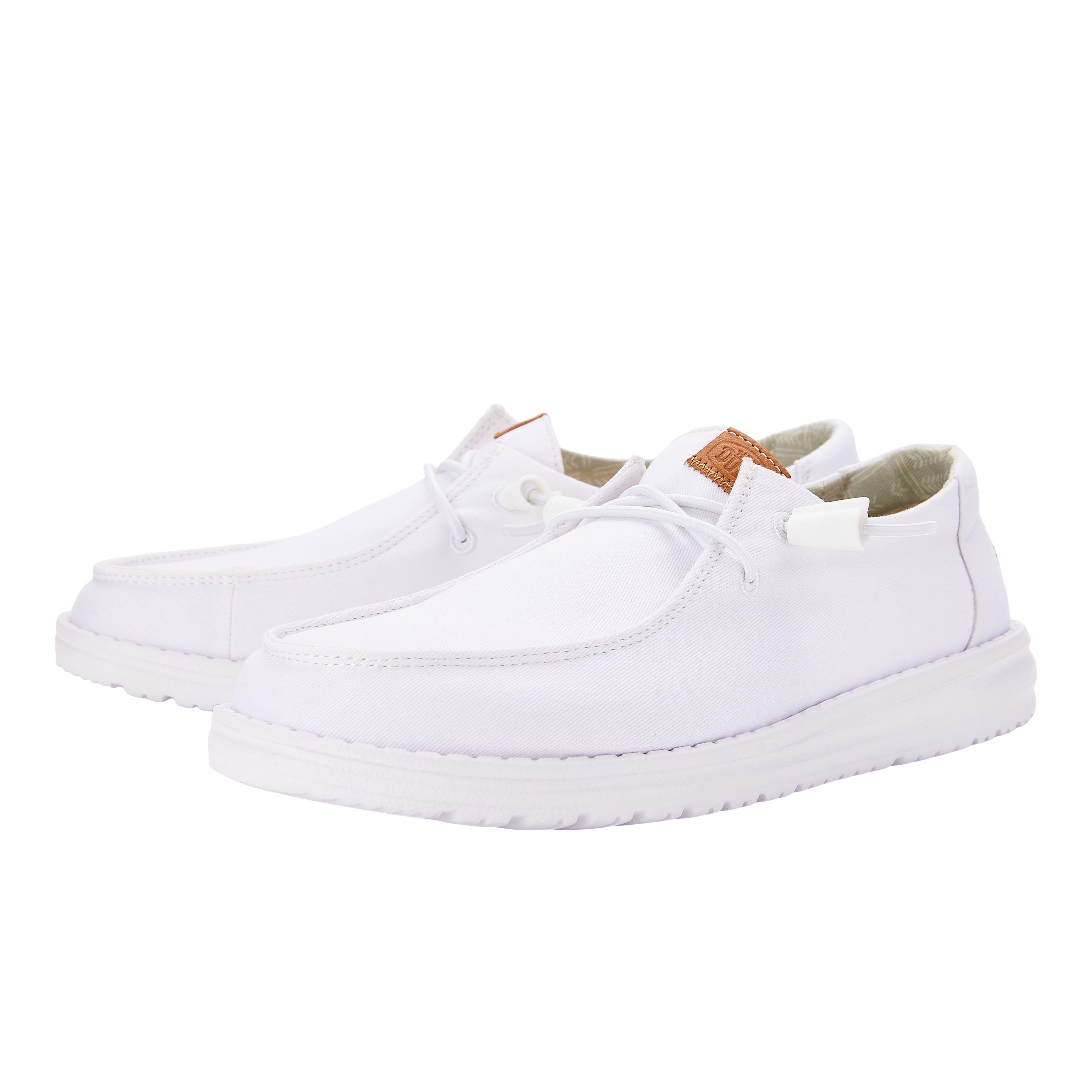 Wendy Stretch Canvas Wide Shoes for Travel | Comfortable White Sneakers